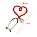 Fashion Love Heart Stethoscope Enamel Brooch Badge Pin Lapel Jewelry DecoraSEAU