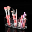 Clear Makeup Brush Holder Organizer, 3 Slot Acrylic Cosmetics Brushes Storage