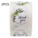 2 Rolls 1" Assorted Floral Thank You Stickers Round Sealing Labels