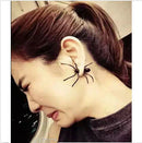 2pc Fashion Jewelry Cool Black Spider Ear Stud Earrings Cuff Gift for Women Girl