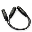 Audio Balance 3-Pin XLR Female To Dual 2 Male Splitter Microphone Cable
