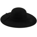 Black Soft Ladies Floppy Wide Brim Cloche Fedora Dress Hat Retro Wool Bowkn