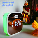 Night Light Alarm Clock, Temperature Led Mirror Clock with Voice Control Me