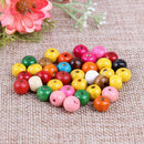 200pcs 8mm Round Spacer Colorful Loose Beads Wooden DIY Craft Decor