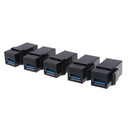 5xUSB 3.0 A Female/ F Snap-In Coupler Jack Insert for Keystone Wall Plate