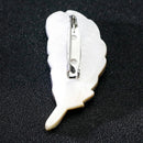 Natural Shell Feather Brooch Pin Shirt Collar Pin Banquet Women Jewelry Gifts Ew