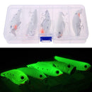 Night Fishing Bait Kit Luminous VIB Popper Crank Minnow Pencil Glow Lure