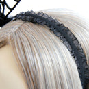 Headband Gothic Halloween Black Felt Spider Web Lace Crown Costume Ball Hairb ME