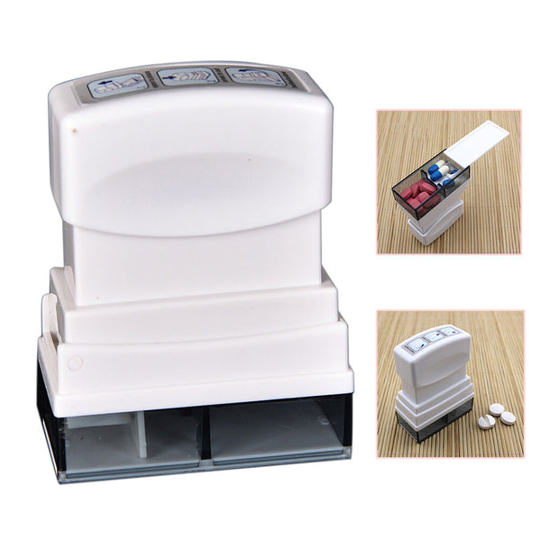 1X Tablet Pill Medicine Crusher Grinder Grind Splitter CutterOrganize Box FT