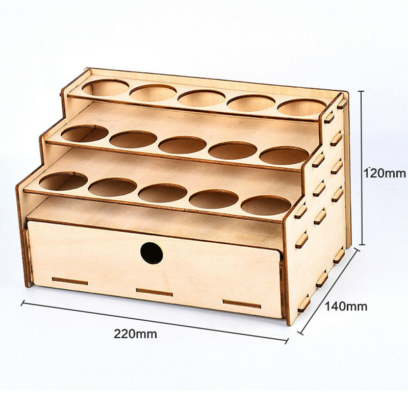 DIY Wooden Paint Rack Ink Storage Organizer 15-grid with drawer organizer