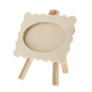 Easel Shape Unfinished Wood Picture Photo Frame for Kids Drawing Painting