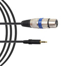 3Pin XLR Female Jack to 3.5mm Male 1/8 TRS Stereo Microphone Mic Audio Cable1.5M
