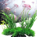 Green Artificial Plastic Grass Water Plant Fish Tank Ornament Aquarium Decor Top