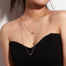 Simple Women Multi Layers Star Heart Clavicle Chain Geometry Alloy Necklace