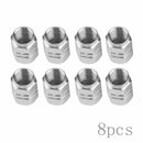 8pcs Aluminium Car Wheel Tyre Valve Stems Air Dust Cover Screw Cap Accessories