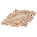 Wooden Flower Applique Onlay Corner Furniture Decoration 30x18cm