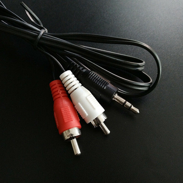 1.2m 3.9Feet 3.5mm Plug Jack to 2RCA Male Audio Cable Splitter Phone to Speak JR