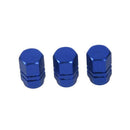 5 x Hexagon Car or Bike Dust/ Valve Caps - Blue Aluminum Alloy