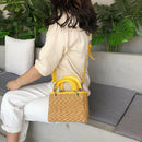 New Fashion Shoulder Bag Ladies Square Straw Bag Summer Rattan Bag Hand-Wov