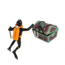 Frogman Diver Treasure Chest Shaped Action Air Ornament Fish Tank Aquarium Decor