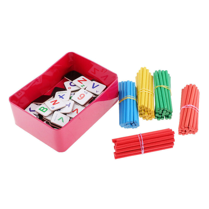 Wooden Counting Toys Math Counting Sticks Number & Alphabet Blocks Preschool