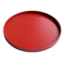 Round Wooden Plate Breakfast Food Snack Serving Trays Bowl Platter Red 30cm