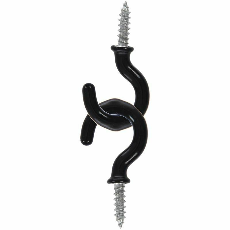 1.1"Cup Mug Hooks Shouldered Metal Screw-in plastic coated Hanging black 25