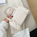 Casual Alligator PU Women Handbag Tote Chain Underarm Shoulder Bag (White)
