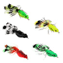 5Pcs Frog Fishing Lures Soft Baits Topwater Crankbait With Threads Skirts