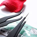2X Anti Static Picking Tools Portable Nail Art Gem Eyelash Tweezers-Beau.AU