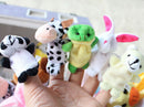 10Pcs Animal Finger Puppet Soft Plush Baby Educational Hand Cartoon Toys- MO