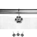 12Pcs Set Cat Footprint Decorative Shower Curtain Hooks Rust Proof Rings Ha