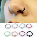 8Pcs/Lots Seamless Hinged Segment Sleeper Ring Hoop Ear Lip Nose Septum Piercing