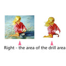 5D DIY Diamond Painting Seaside Playing Sand Girl Cross Stitch Mosaic Kit
