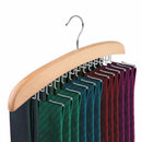 Wooden Necktie Tie Hanger Rack Scarf Organizer Holder with 24 Hooks for Hom