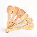 6 Piece Bamboo Utensil Set, Wooden Cooking Spoons and Spatulas, Kitchen TooS Kw