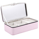 Portable Korean Jewelry Box Organizer Travels Faux leather Ring Bracelet Ea O9A6