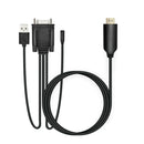 6ft HDMI to VGA Adapter w/Audio Male to Male Cable for PC Monitor Projector