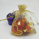 100Pcs 9x12cm Sheer Drawstring Heart Organza Jewelry Pouches Wedding Party  N2I6