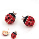 Cute Insert Earrings Exquisite Paint Stud Earrings Red Oil Ladybug Ear Studs LJ