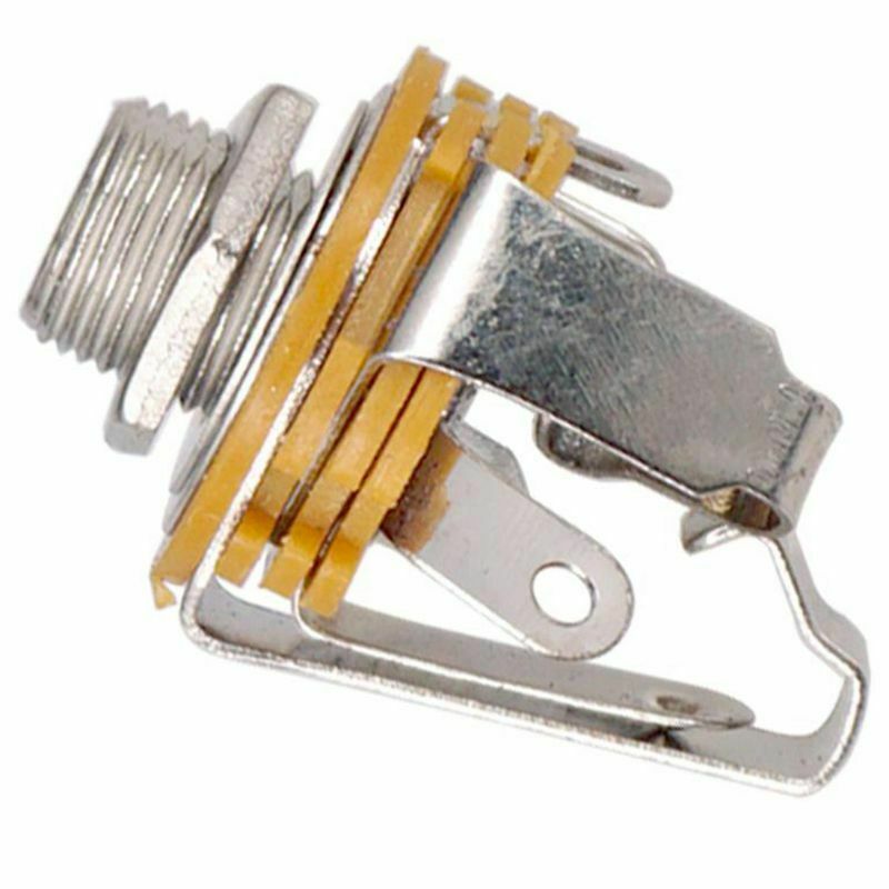 2Pcs 1/4 inch 6.35Mm Stereo Input Jack Plug Socket For Electric Guitar Bass