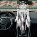White Fringed Lace Dream Catcher Feather Car Wall Hanging Decoration Craft