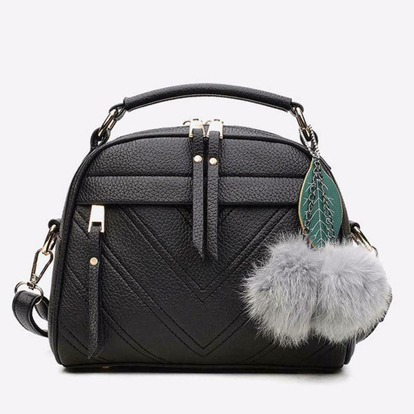 Women Messenger Handbag Shoulder Bag PU Leather Satchel Sling Bag/Black A#S