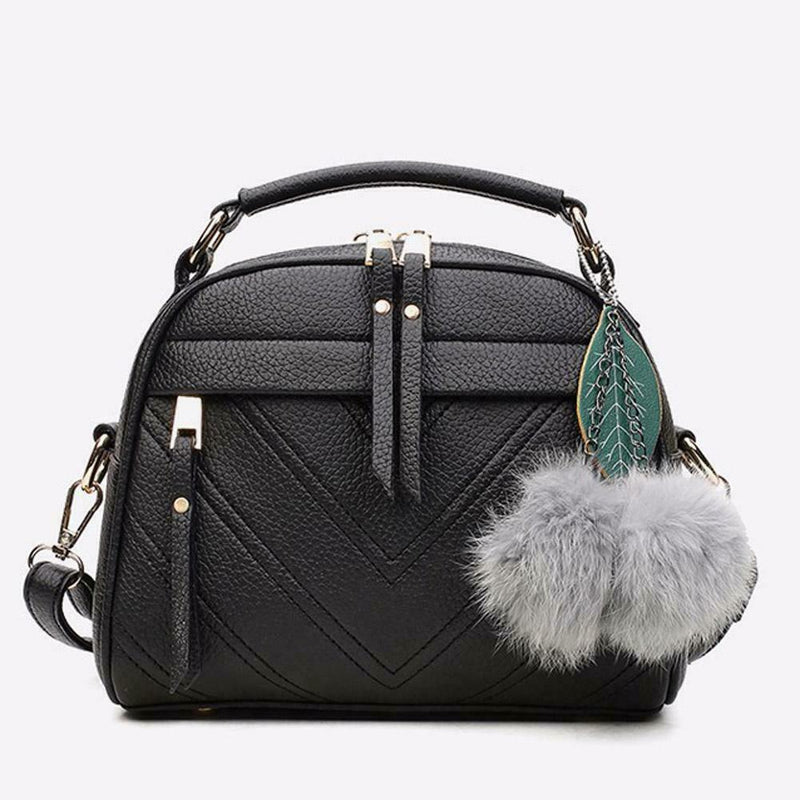 Women Messenger Handbag Shoulder Bag PU Leather Satchel Sling Bag/Black A