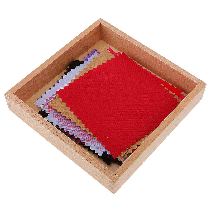 Montessori Fabric Cloth wooden Box Kids Children Touch Toys Early Learning