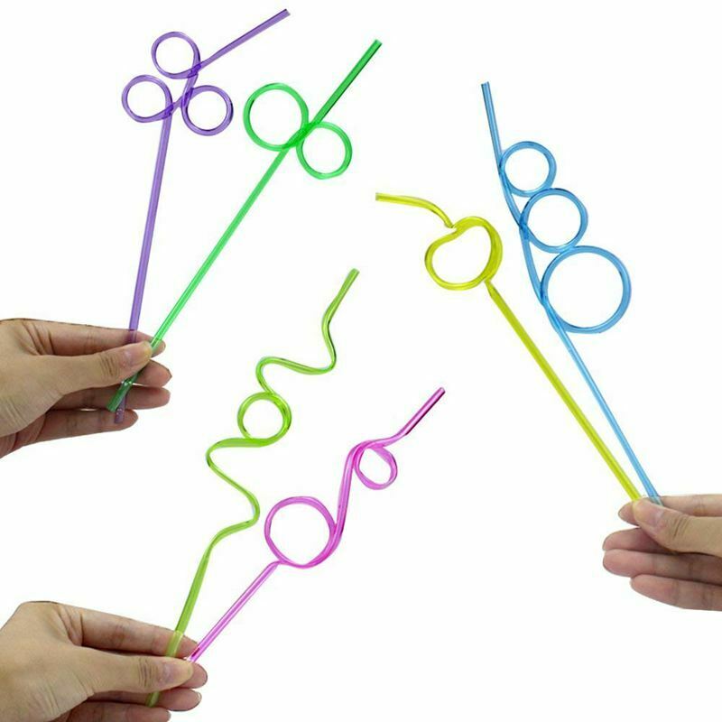 60pcs straws for a variety of beverages, parties, birthday parties, 10 diff X3J2