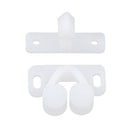 (White)Plastic Double Ball Cabinet Cupboard Display Door Roller Latch Catch