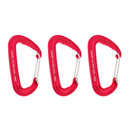 3x Carabiner Clip Aluminum D-Ring Locking Outdoor Wiregate Lock Hook Red