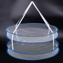 Drying Rack Folding Hanging Clothes Laundry Basket Dryer Net 2 layers J6W9