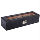 6 Compartment Pu Leather Watch Storage Box Rectangular Watch Display Cabine